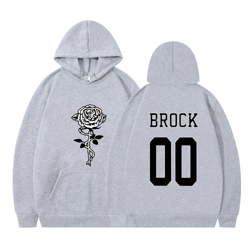 Мужская Женская Флисовая Толстовка с Капюшоном BROCK С Принтом Весна Осень Пуловер Толстовка Модная Худи Повседневная Хип-Хоп Новый Мужской Спортивный Костюм Уличная Одежда