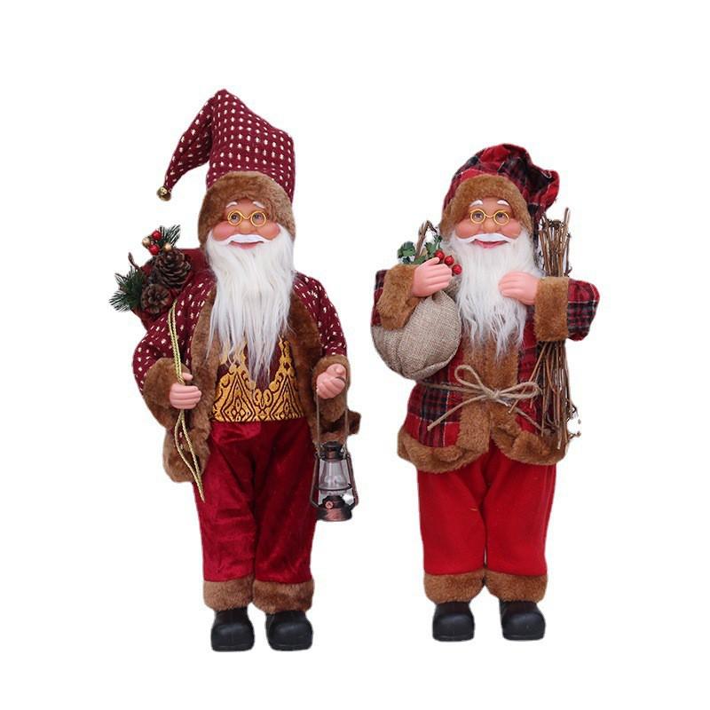 46cm Standing Sitting Santa Claus Figurine Christmas Decor Store Window Display Home Party Decoration