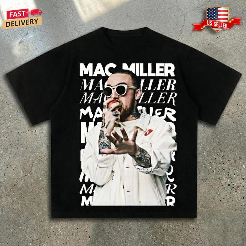 Винтажная футболка Mac Miller, Хип-хоп музыкальная футболка, Унисекс уличная одежда, Подарки для фанатов