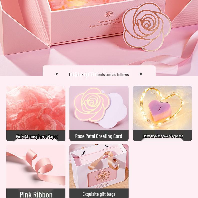 Элегантная розовая подарочная коробка для женщин - Идеально подходит для дней рождения, помады, духов и сюрпризов высокого класса