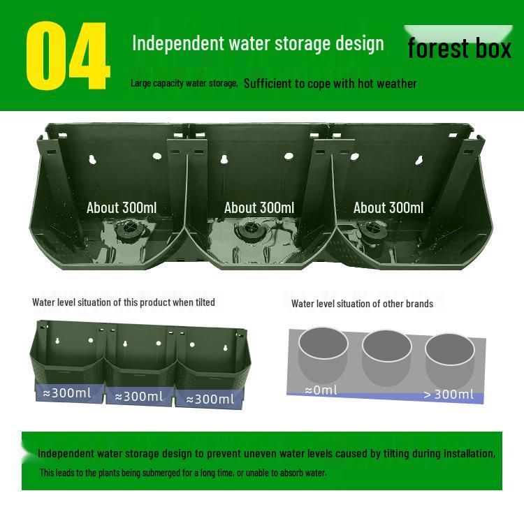 Vertical 3D Greening Bonsai Plant Wall: Large Multi-Layer Wall-Mounted Flower Trough
