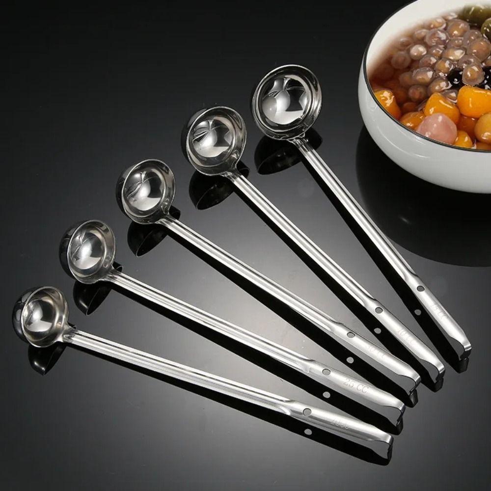 Stainless Steel Soup Ladle Multi-size Measuring Ladle Spoon Tablespoons Dinner Scoop Kitchen
