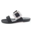 Pristine MANOLO BLAHNIK Sandals TITUBAFLAT Bijoux black silk 38 665.99WTIFCRE010 Used
