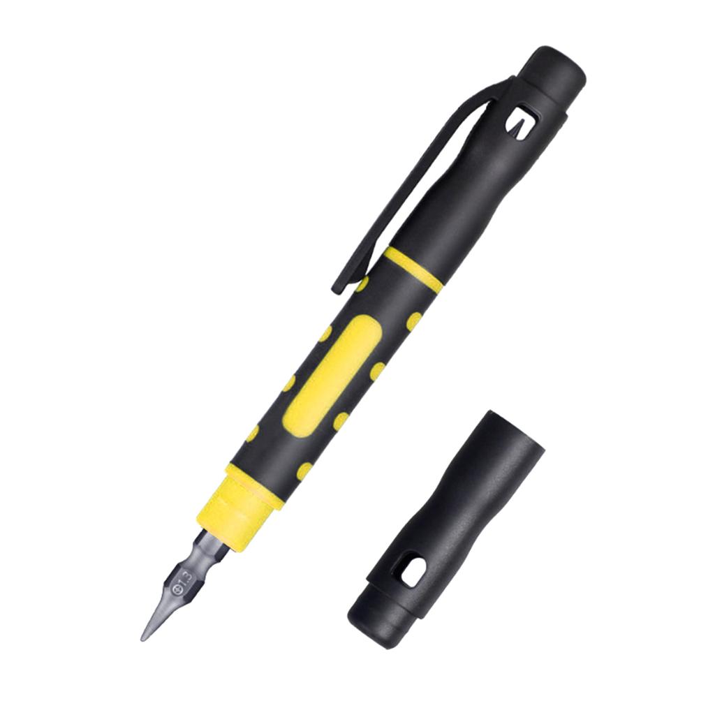 Многофункциональная отвертка 4 в 1 в виде ручки с магнитными наконечниками, двухсторонняя крестообразная плоская отвертка для кармана