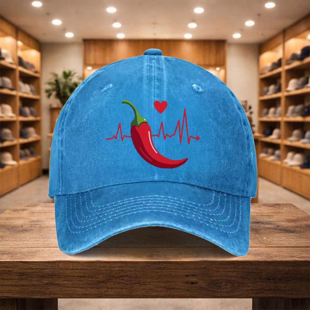 pc Adjustable Snapback Baseball Cap with Chili Pepper EKG Design Lightweight Unisex Hat Suitable for Sports Travel Street