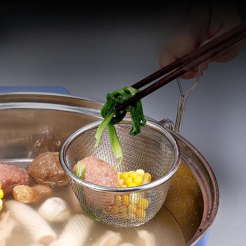 Дуршлаг для хот-пота из нержавеющей стали, бытовой фильтр, воронка с крючком, фильтр для зачерпывания и приготовления лапши