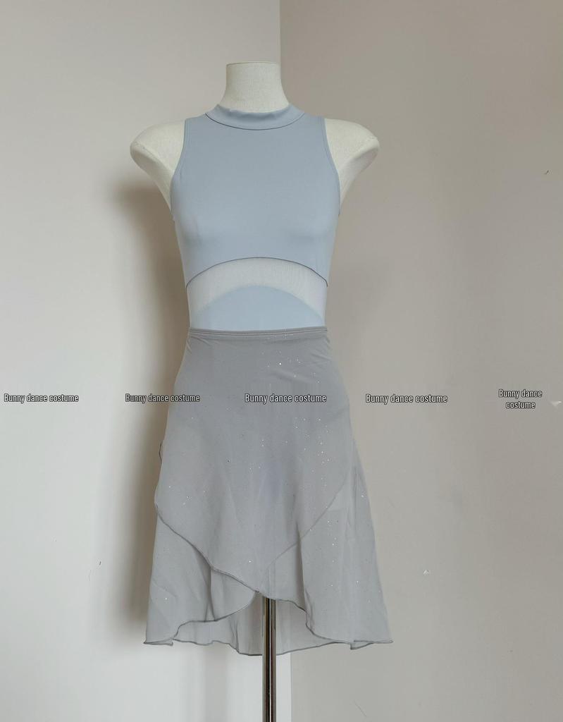 Женский балетный купальник-ханбок с подкладкой для танцев, экзаменов по искусству, йоги и выступлений.