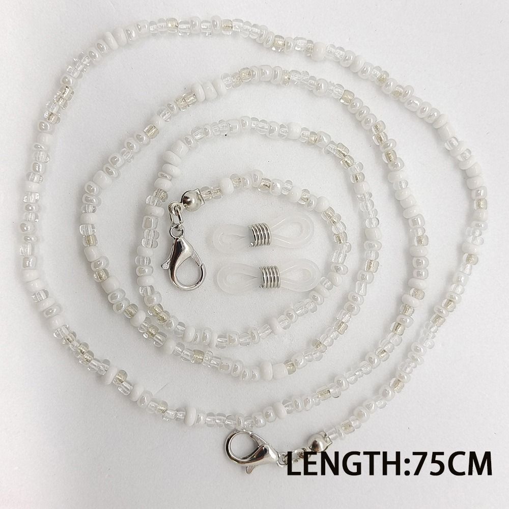 1 шт. Нескользящий ремешок для очков с 2 силиконовыми пряжками, ожерелье для очков, цепочка для очков с бусинами для женщин и мужчин