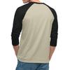Men's Round Neck Contrast Color Raglan Three-quarter Sleeve Top T-shirt