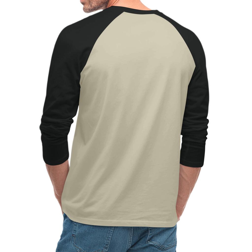 Men's Round Neck Contrast Color Raglan Three-quarter Sleeve Top T-shirt