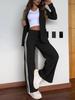 2024 Women's Casual Lapel Suit & Wide-Leg Pants Set - Autumn/Winter Trend for Europe & America