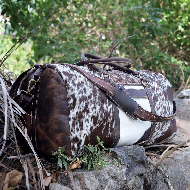 Leather Duffel Bag Mens Leather Travel Duffle for Men and Women Weekender Bag Overnight Duffle Groomsmen Gift Holdall Bag Hairon Duffle