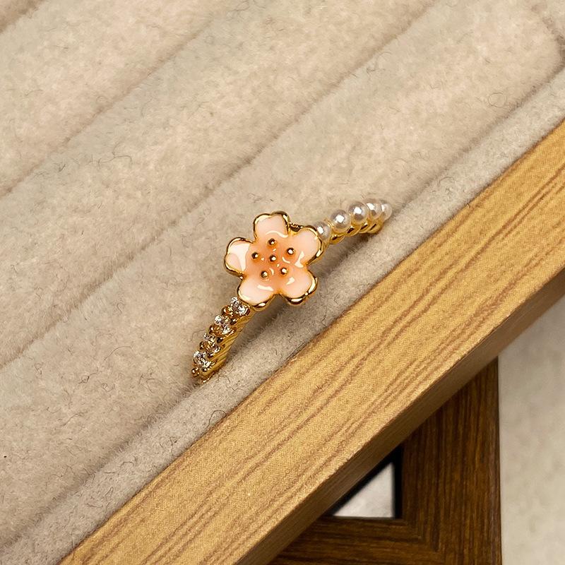 [Медовое Золотое Кольцо] Средневековая Эмаль Масло Маргаритки Цветок Простое Открывающееся Кольцо Нишевое Изысканное Высококлассное Женское