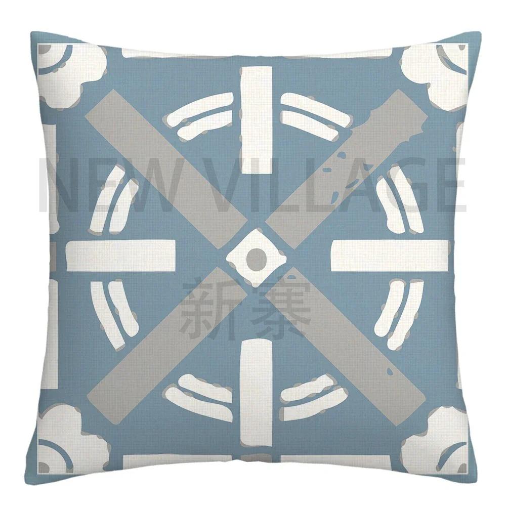 Наволочка из льна с геометрическим узором в виде озера и белого цвета для дивана, украшение для дома, может быть изготовлено по индивидуальному заказу 40x40 45x45 50x50 60x60