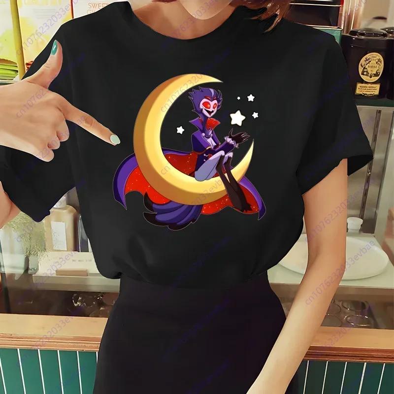 Женская футболка Helluva Boss Летняя футболка с коротким рукавом и принтом жевания Забавная футболка Харадзюку Топы Мужская футболка Уличная одежда