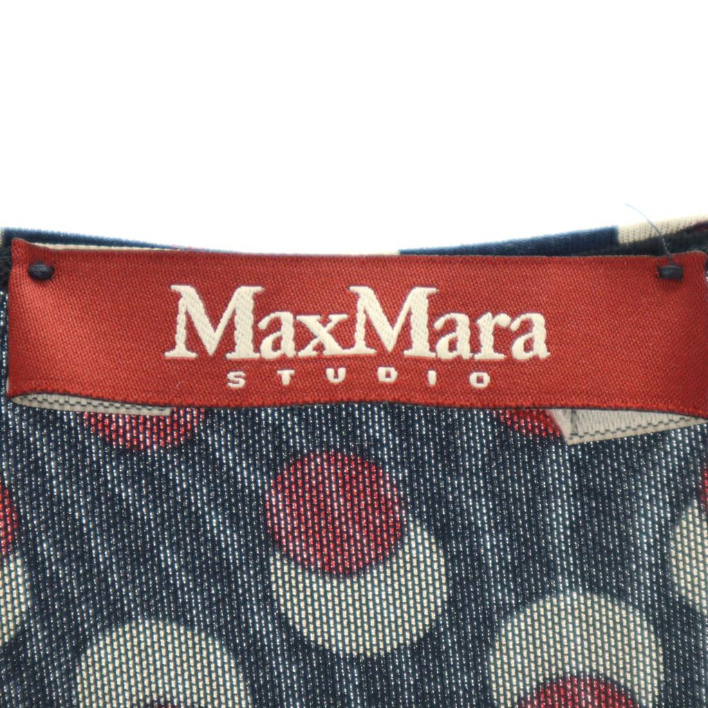 Max Mara Платье длиной до колена с рукавами-фонариками S Темно-синий Женский Б/у