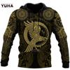 Mens Hoodies Vikings Eagle Tattoo Fashion Animal Pattern 3D Printed Style Casual Harajuku Hip Hop Pullover Oversized Sudaderas