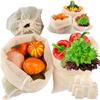With Drawstring Reusable Produce Bags Filter Cotton Mesh Grocery Bags  Kitchen Gadget