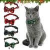 Cat Collar Cozy Bell Adjustable Safety Buckle Convenient Dress Up Cotton Polyester Christmas