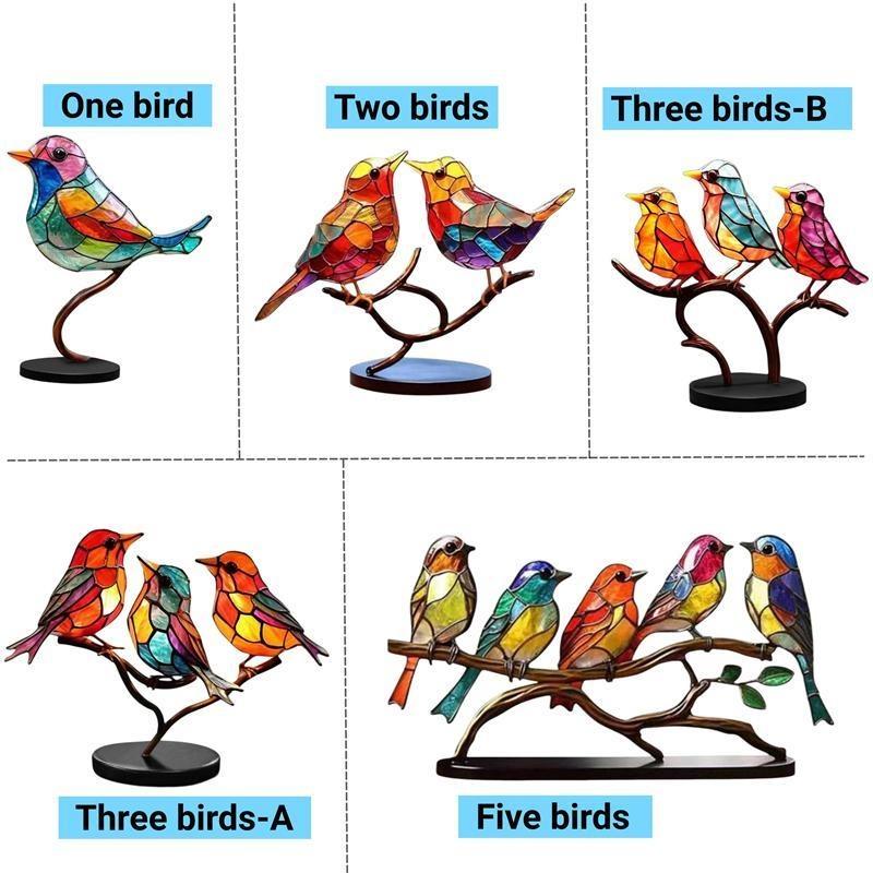 Акриловые птицы, декоративные украшения на ветках, украшения для групп птиц или украшения для домашнего офиса, 5 стилей