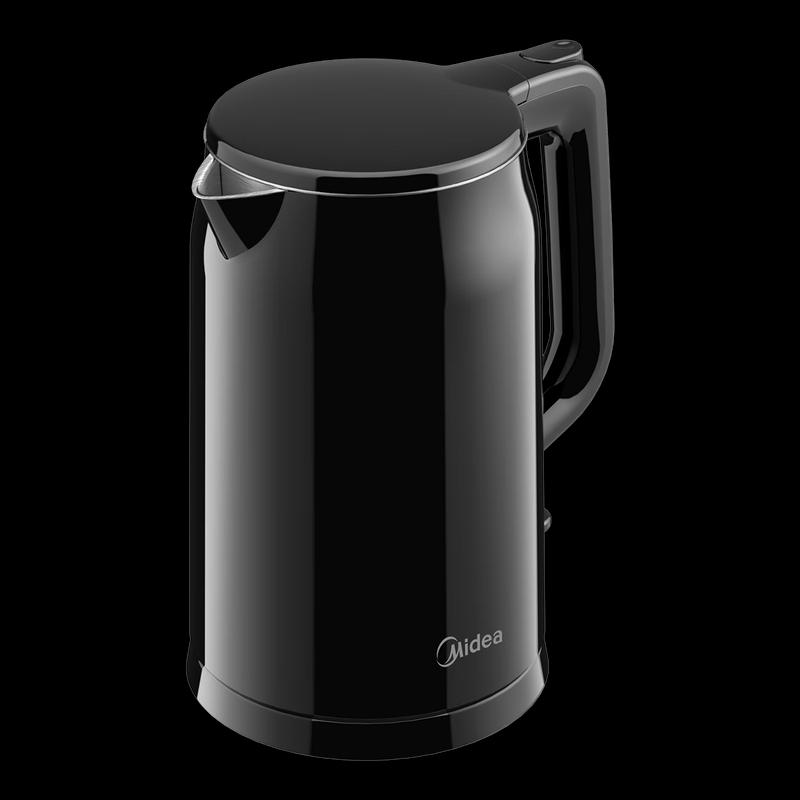 Midea Электрический чайник из нержавеющей стали с двойными стенками, 1,7 л, штепсель CN (адаптер в комплекте)