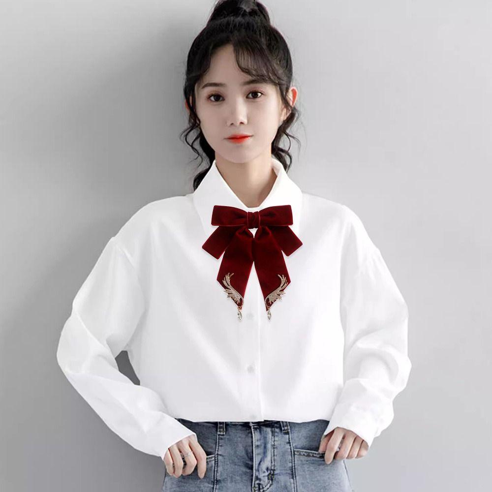 Retro Velvet Bowtie Business Collar Rhinestones Jewelry New Bowknot Necktie Women and Man