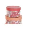 Jeu De Caisses De Rangement Empilables DKD Home Decor Fleurs Rond Carton