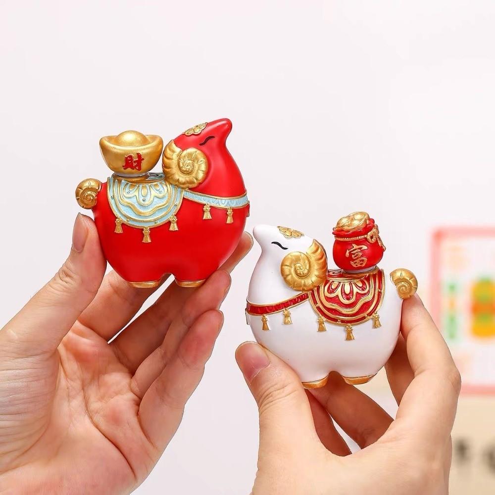 Chinese Style Goat Figurine Rotating Zodiac Goat Ornament Auspicious Sheep Ornament Living Room