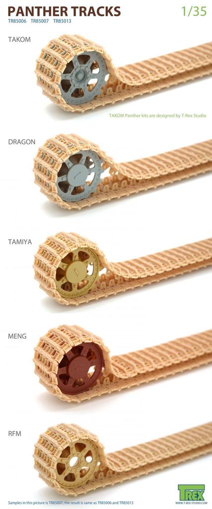 Студия Второй мировой войны немецкий танк Panther подвижная гусеница поздняя модель пластиковые детали для модели TR85007 T-Rex 1/35