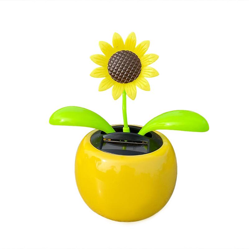 1 шт. Солнечный цветок, украшение для автомобиля, украшение салона автомобиля, автоматическое качание, украшение для автомобиля с качающейся головой, украшение в виде цветка яблони