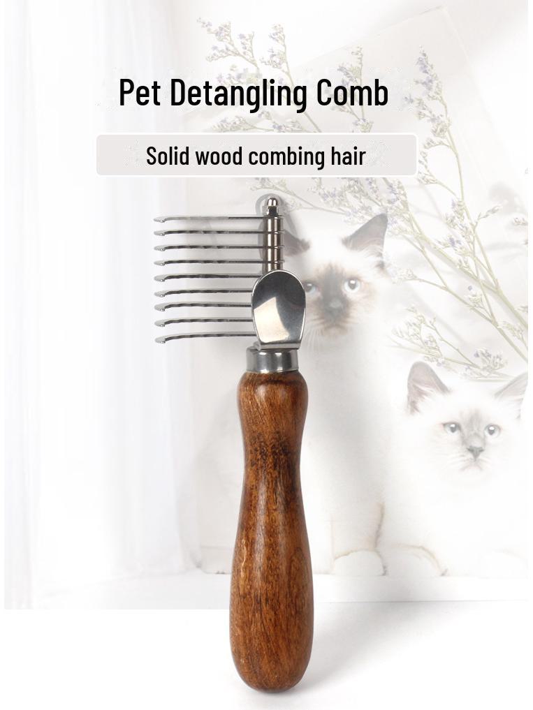 Гребень для распутывания колтунов у собак из орехового дерева - инструмент для распутывания колтунов и груминга