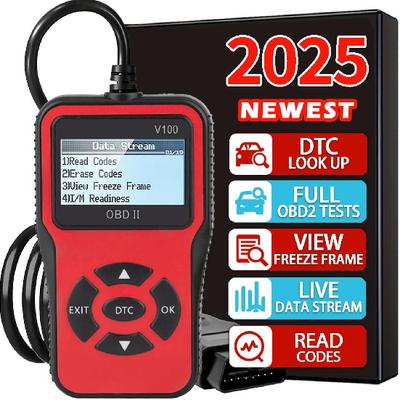 V100 OBD2 Диагностический Инструмент, Считыватель Кодов, Инструмент для Диагностики Лампочки Двигателя, Тестер Напряжения Аккумулятора, Для Автомобилей и Грузовиков OBD2 с 1996 года