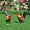 2PCS Rooster Decor Chicken Statue Outdoor Garden Decoration Yard Art Figure Sculpture