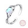 Originality Openwork Branch Egg-Shaped Four-Clawed Moonstone Couple Ring For Women Sterling Silver Anniversary Gift Jewelry