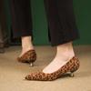 Fashion Fashion Leopard Print Women's Low Heels Autumn Shallow Mouth Pointed Toe Women's Walking Shoes Comfortable Slip-on Women's Shoes