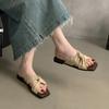 2025 Женские Летние Новые Модные Шлепанцы с Квадратным Носком Повседневные Роскошные Римские Высококачественные Шлепанцы для Женщин