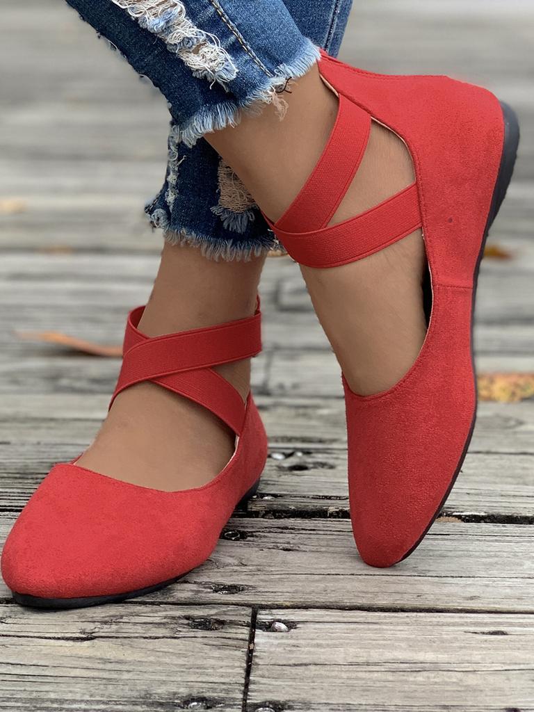 Женские балетки корейская версия новой неглубокой горловины с эластичным ремешком и круглой головкой женские туфли на плоской подошве импортные торговые туфли большого размера одиночные туфли wo