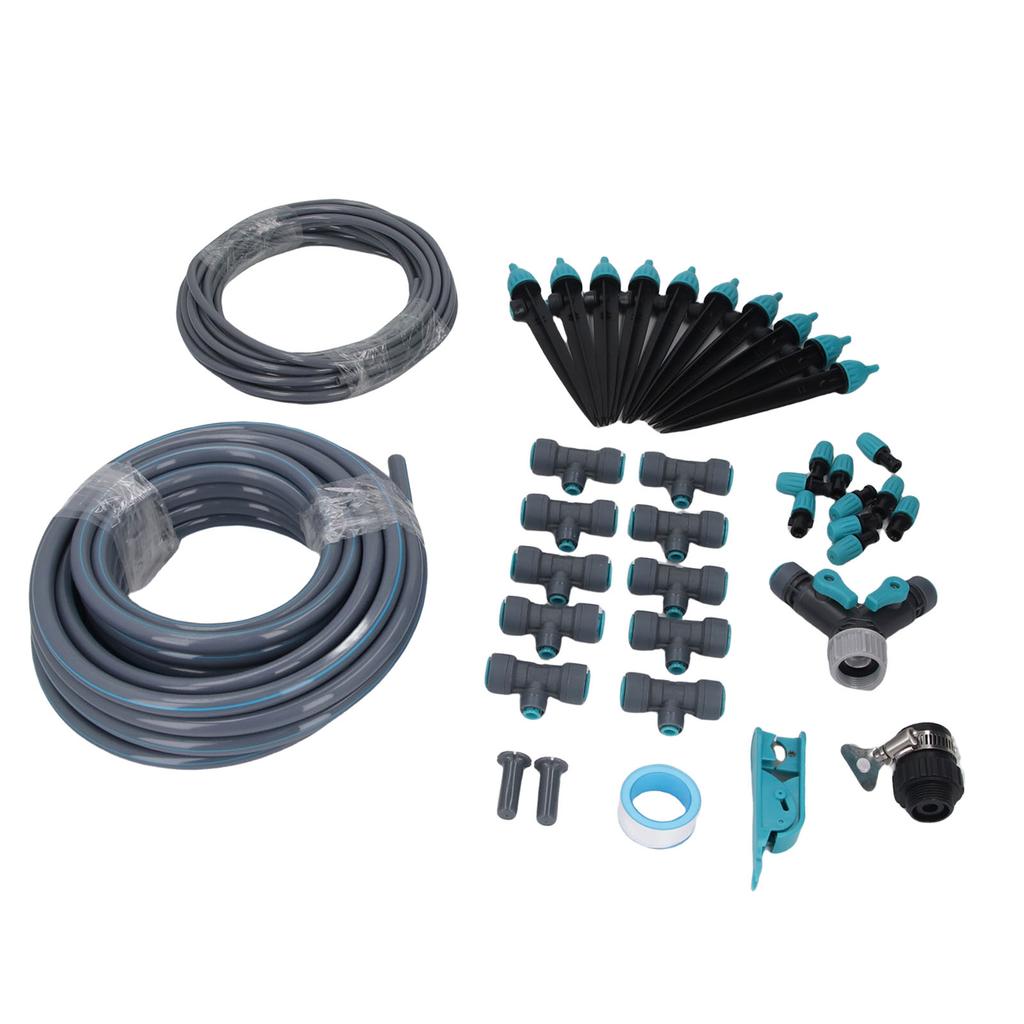 10м Набор для микрокапельного полива теплицы с трубкой, регулируемым соплом, системой полива сада для садовой грядки, двора, газона