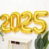 2025 32-дюймовый воздушный шар из алюминиевой фольги с надписью «С Новым годом», украшение для вечеринки в канун Нового года, реквизит для фотобудки, принадлежности для Рождества