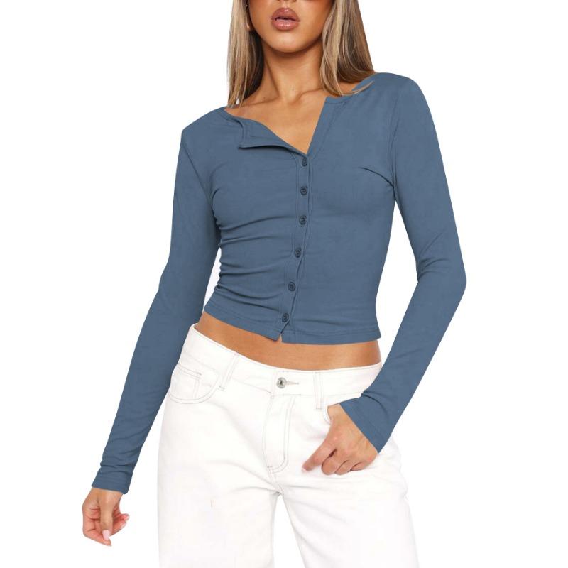 Spring and Autumn Women's Blouse Y2K Slim Fashion Pure Desire Wind Long Sleeve Tops