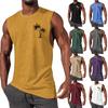 Мужская спортивная повседневная футболка, однотонный жилет без рукавов, дышащая футболка для тренажерного зала, фитнеса и тренировок, повседневный уличный топ с джокером