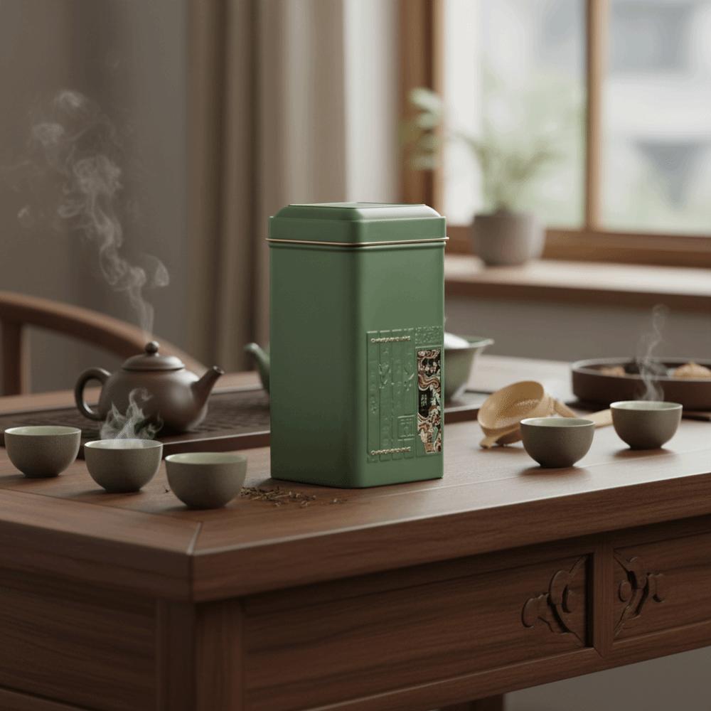 Mini Tea Sealed Jar Square Storage Jar Teaware Tinplate Container  Candy Storage