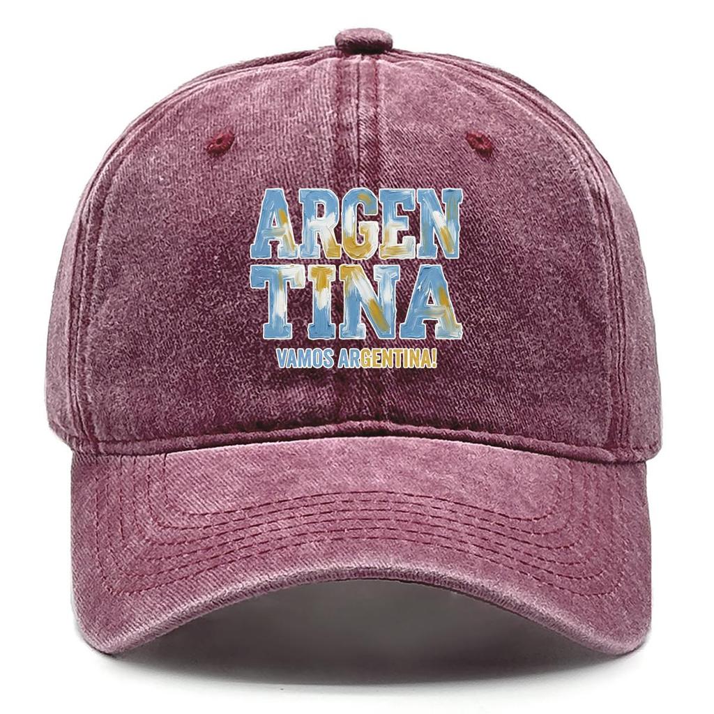 Бейсболка Snapback с принтом флага "АРГЕНТИНА" "ДАВАЙ, АРГЕНТИНА", Регулируемая бейсболка, Головной убор, Однотонная, С изогнутым козырьком, Модная женская кепка