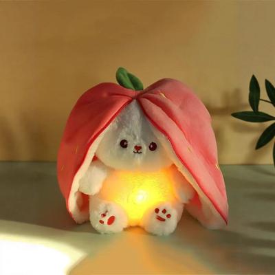 Плюшевая игрушка 'Дышащий Кролик-Клубничка', Реалистичная имитация дыхания, Мягкая игрушка с морковкой, Белая кукла-кролик, Подарок на день рождения для детей