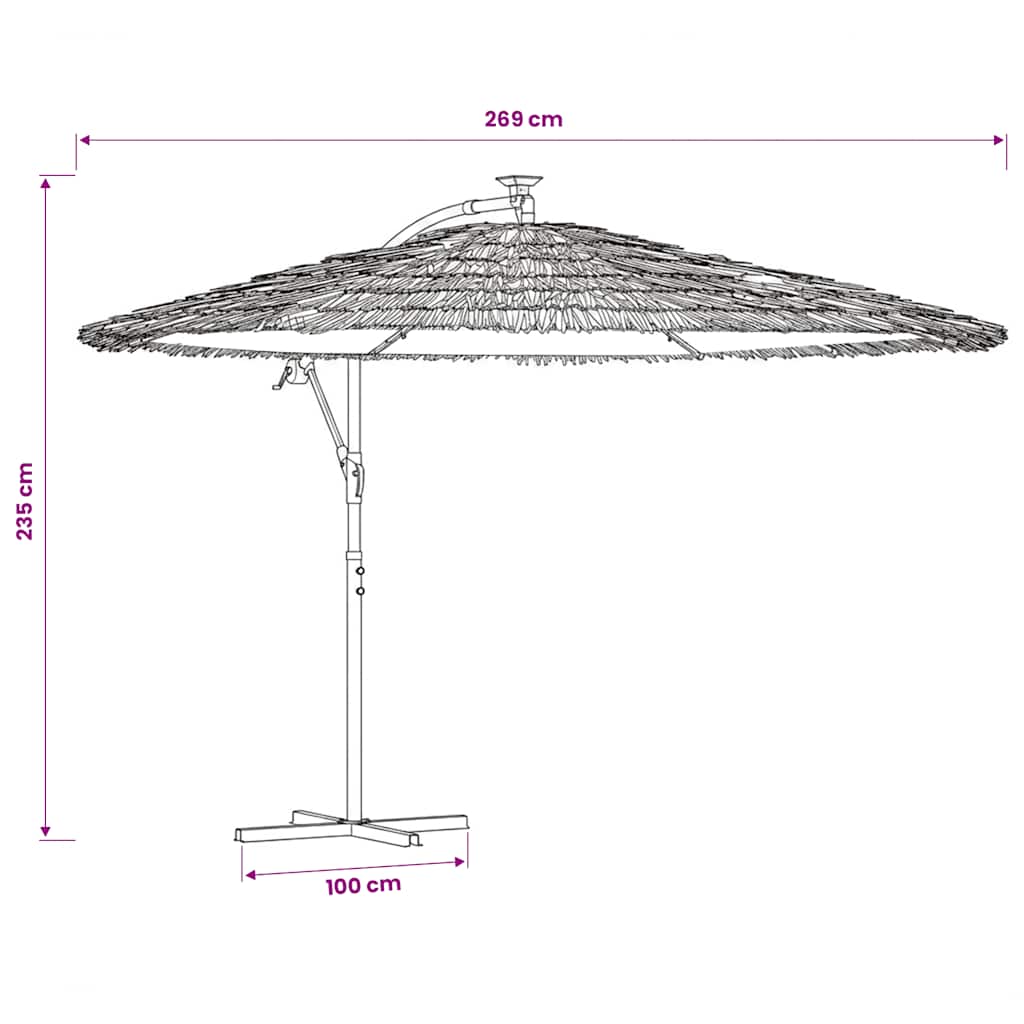 White Sun Umbrella with Steel Pole 269 x 269 x 235 cm