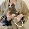Корея ISN простой полосатый плюшевый чехол для телефона для iPhone 17 16 Pro 15 14 Pro Max 13 Чехол с ремешком Модная защита Funda Case