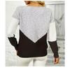 Womens Knit Sweater Crew Neck Color Block Pullover Top Casual Basic Long Sleeve