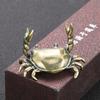 Solid Brass Crab Small Statue Ornaments Copper Handmade Antique Animal Miniature Figurines Office Desk Decorations Home Decor