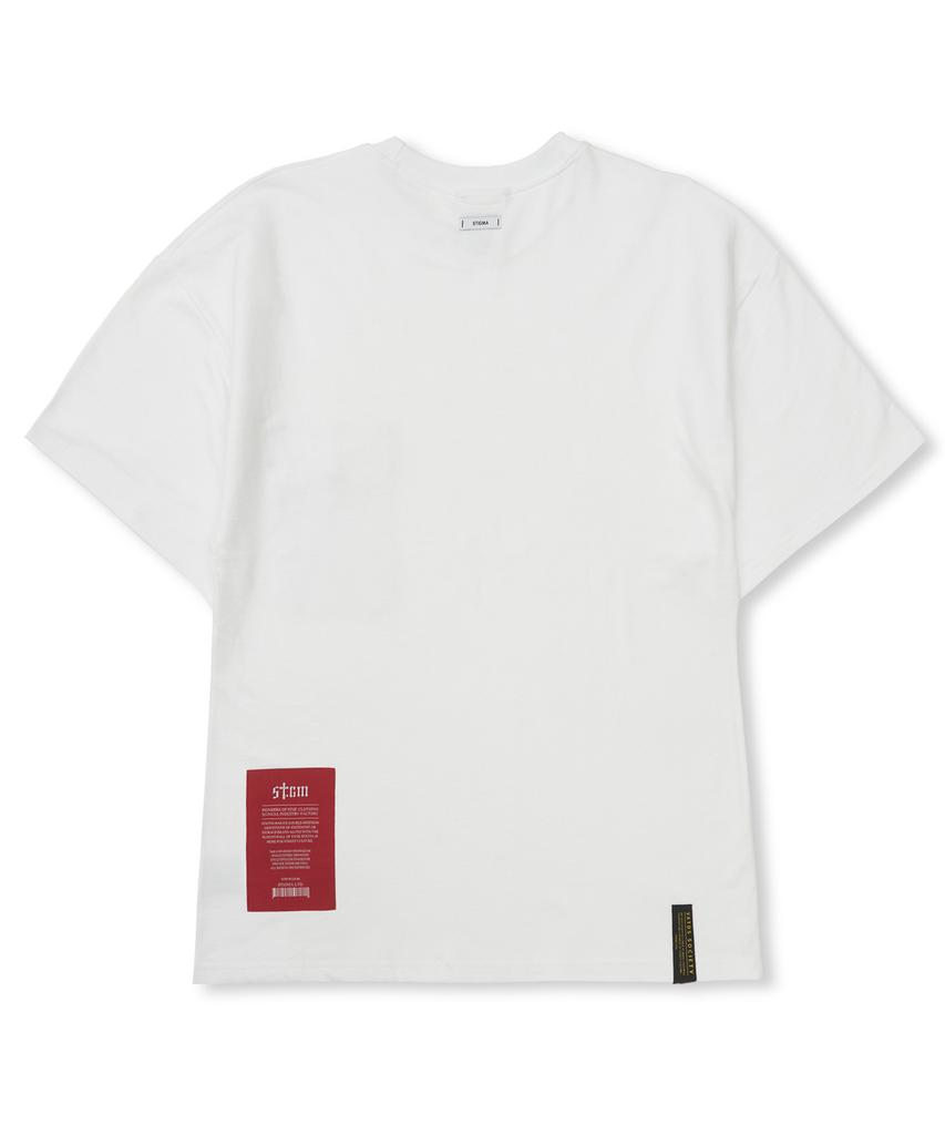 STIGMA Camouflage Pocket Semi-Oversized T-Shirts White