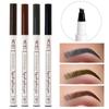 1PC Grey/ Brown Eyebrow Pencil Brow Liner Enhancer 4 Fork Tips Liquid Pen Sketch Waterproof